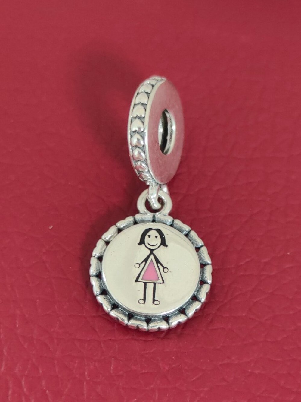 Pandora Mom Stick Figure Dangle - Mixed Enamel Exclusive Dangle Charm with box